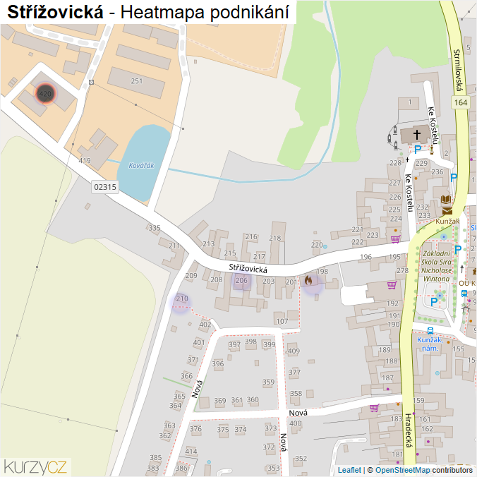 Mapa Střížovická - Firmy v ulici.