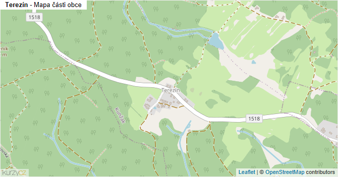 Terezín - mapa části obce