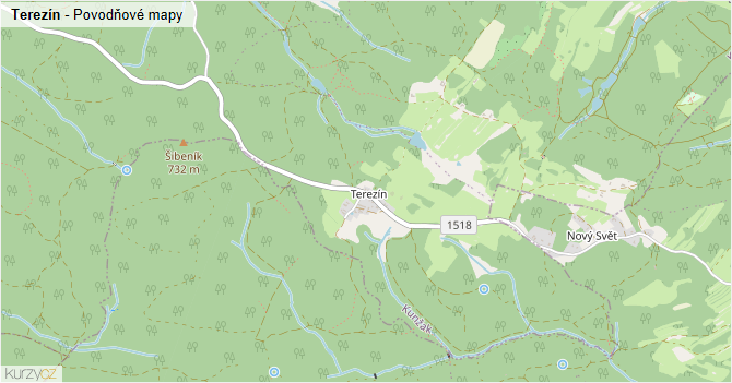 Terezín - záplavové mapy stoleté vody
