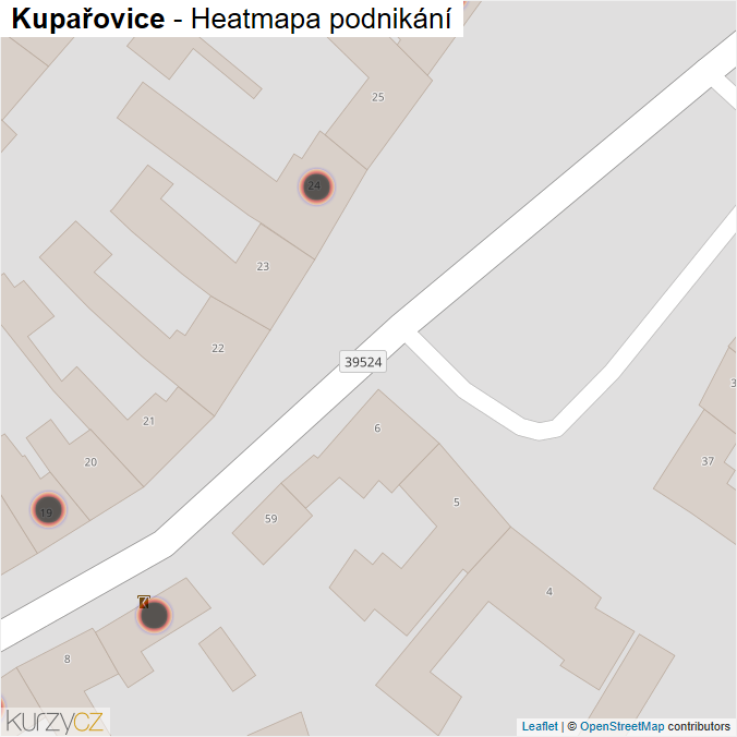 Mapa Kupařovice - Firmy v obci.