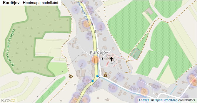 Kurdějov - mapa podnikání
