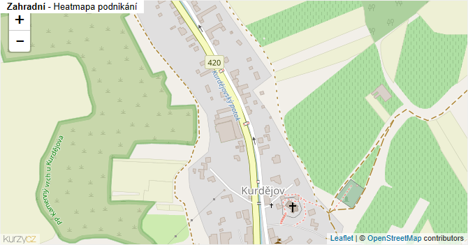 Zahradní - mapa podnikání
