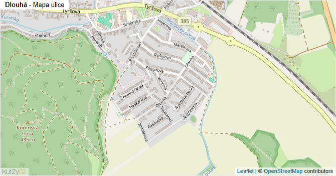 Dlouhá - mapa ulice