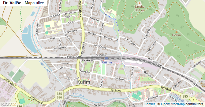 Dr. Vališe - mapa ulice