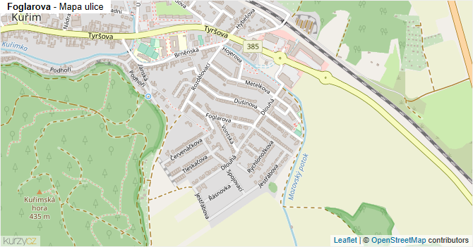 Foglarova - mapa ulice