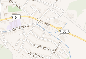 Hojerova v obci Kuřim - mapa ulice
