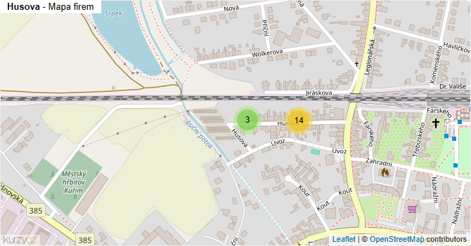 Husova - mapa firem