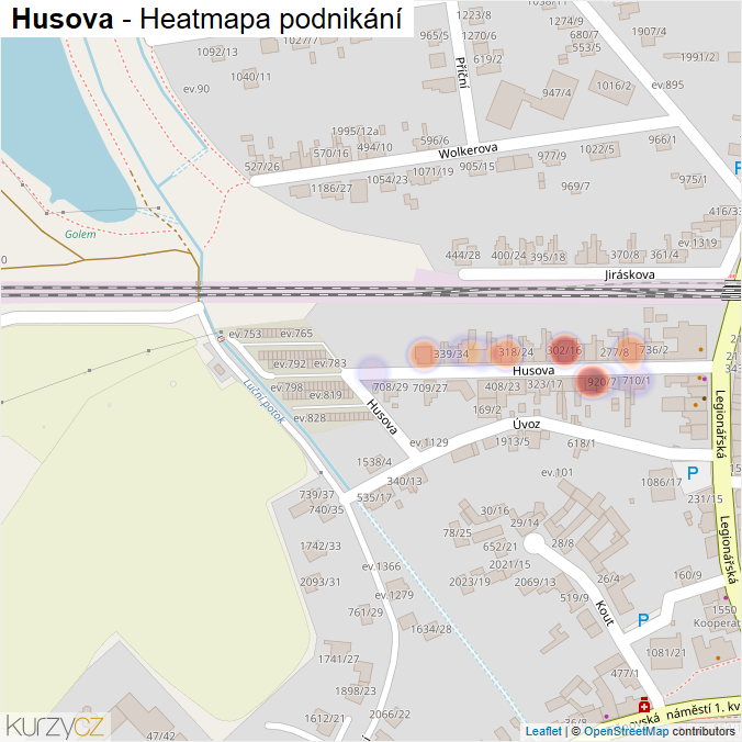 Mapa Husova - Firmy v ulici.