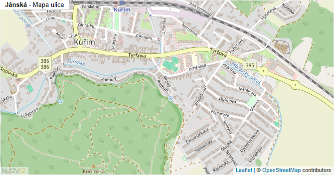 Jánská - mapa ulice