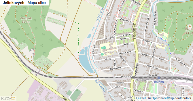 Jelínkových - mapa ulice