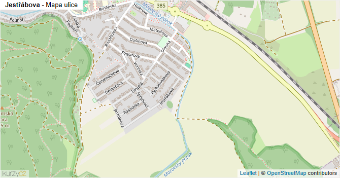 Jestřábova - mapa ulice