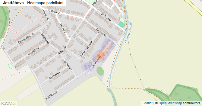 Jestřábova - mapa podnikání