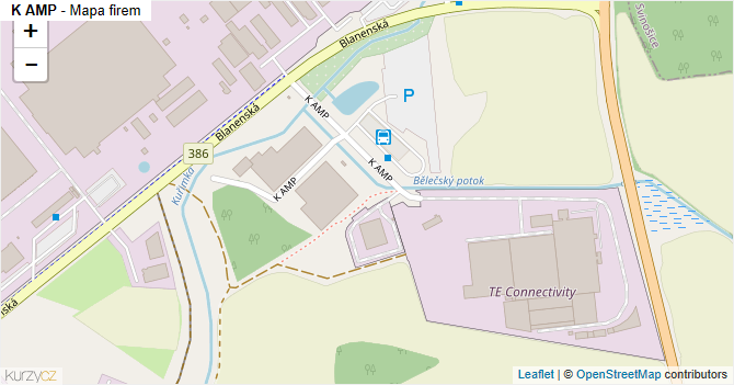 K AMP - mapa firem