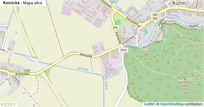 Knínická - mapa ulice