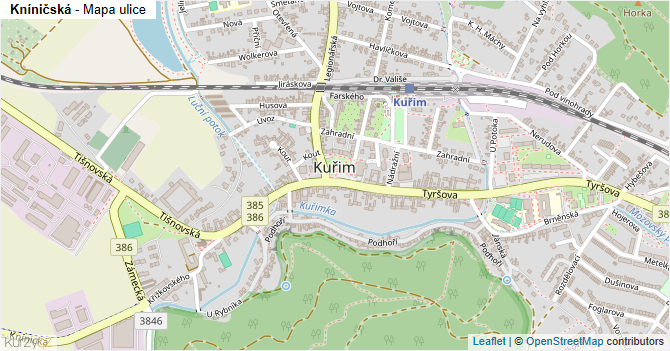Kníničská - mapa ulice
