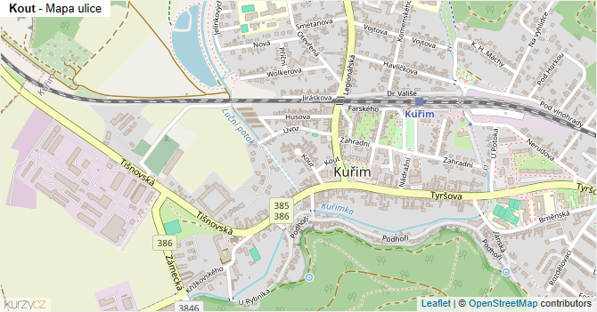 Kout - mapa ulice