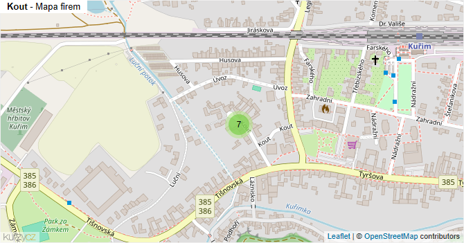 Kout - mapa firem