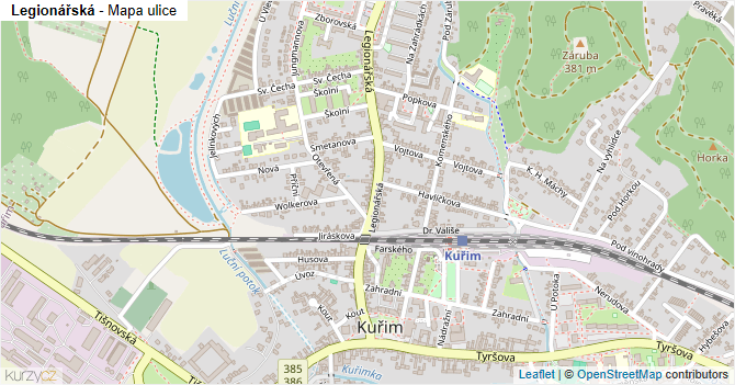 Legionářská - mapa ulice