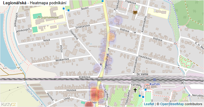 Legionářská - mapa podnikání