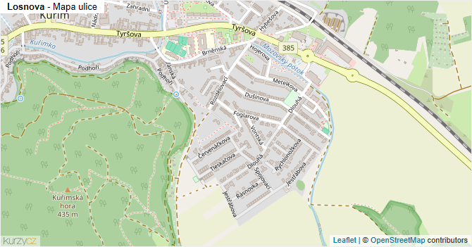 Losnova - mapa ulice
