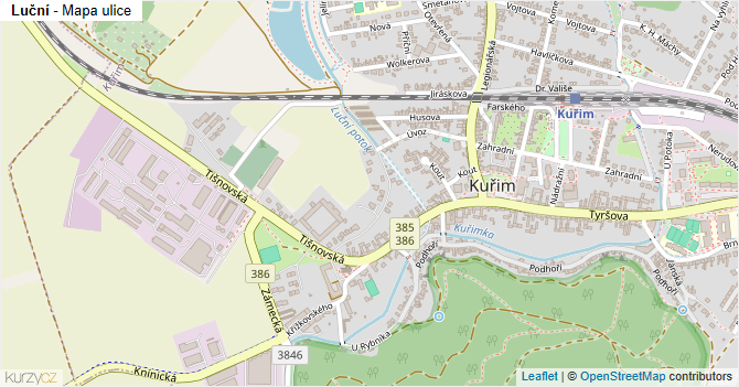 Luční - mapa ulice
