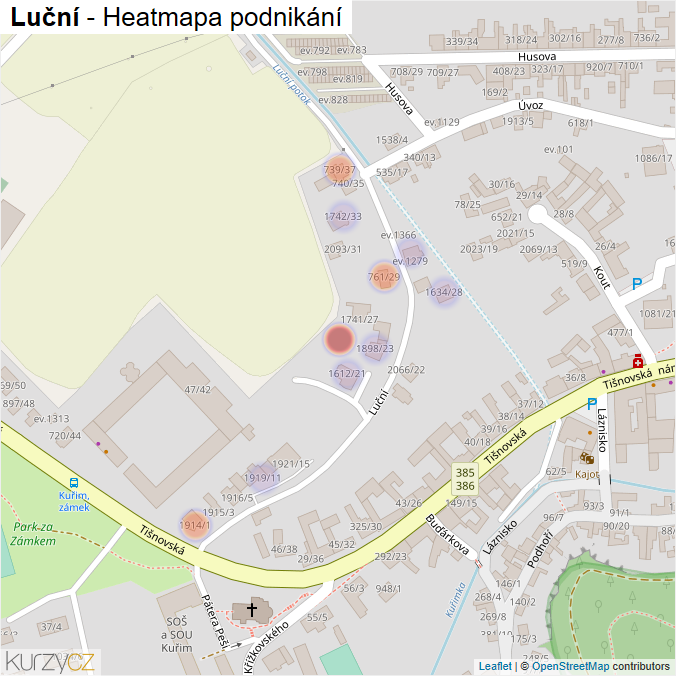 Mapa Luční - Firmy v ulici.