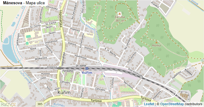 Mánesova - mapa ulice