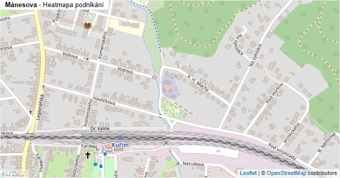 Mánesova - mapa podnikání