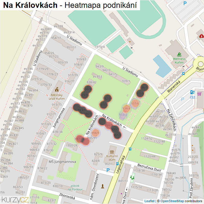 Mapa Na Královkách - Firmy v ulici.