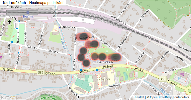 Na Loučkách - mapa podnikání