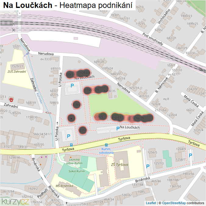 Mapa Na Loučkách - Firmy v ulici.