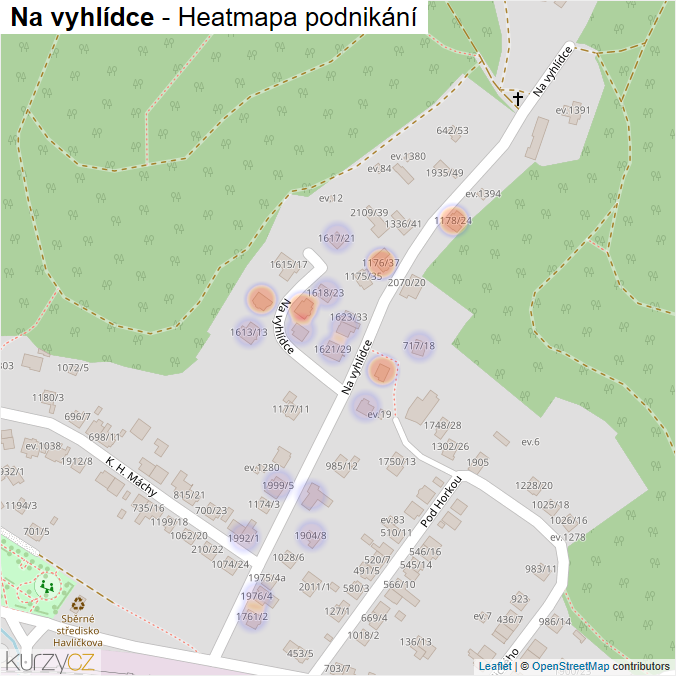 Mapa Na vyhlídce - Firmy v ulici.
