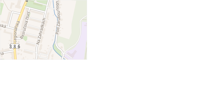 Na zahrádkách v obci Kuřim - mapa ulice