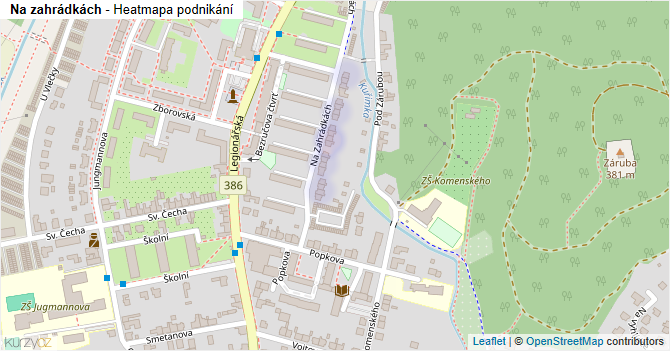 Na zahrádkách - mapa podnikání
