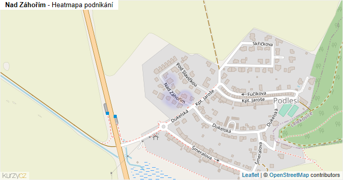 Nad Záhořím - mapa podnikání
