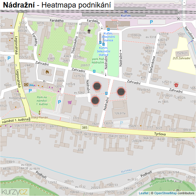 Mapa Nádražní - Firmy v ulici.