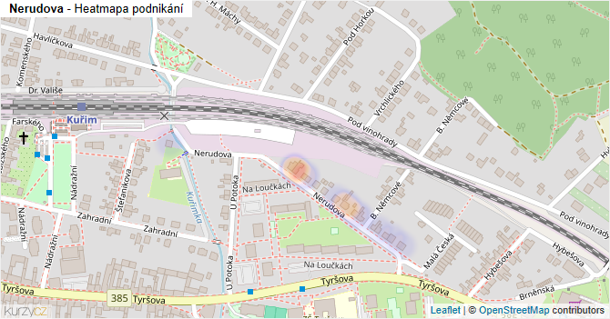 Nerudova - mapa podnikání