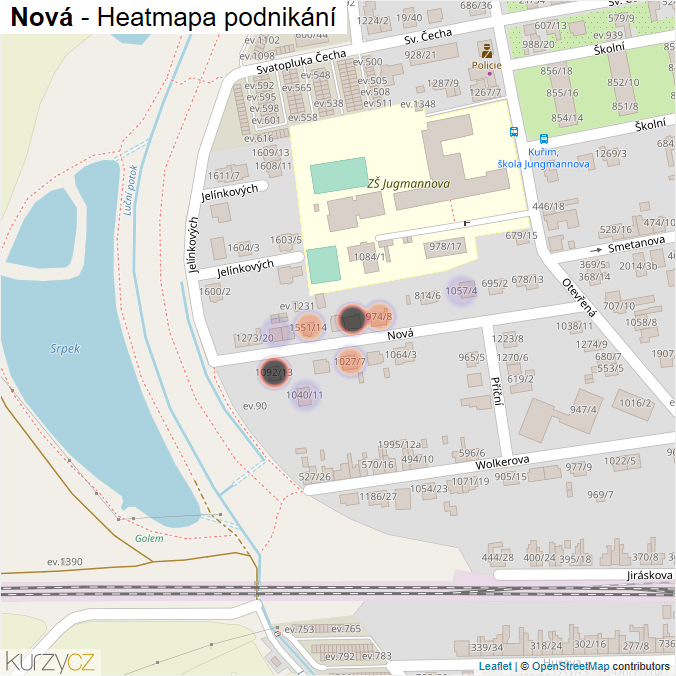 Mapa Nová - Firmy v ulici.