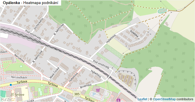 Opálenka - mapa podnikání