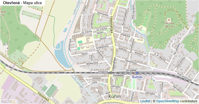 Otevřená - mapa ulice