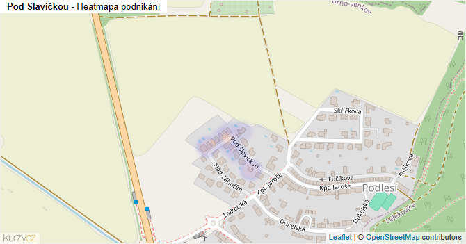 Pod Slavičkou - mapa podnikání