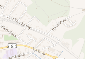 Pod vinohrady v obci Kuřim - mapa ulice