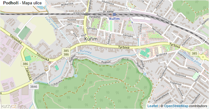 Podhoří - mapa ulice