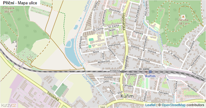 Příční - mapa ulice