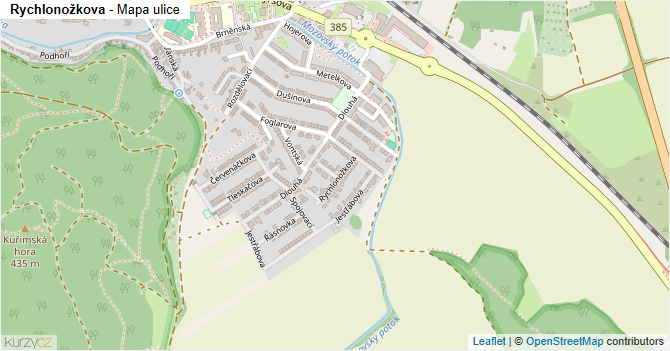 Rychlonožkova - mapa ulice