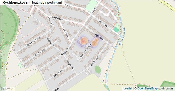 Rychlonožkova - mapa podnikání
