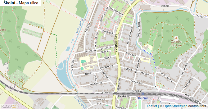 Školní - mapa ulice