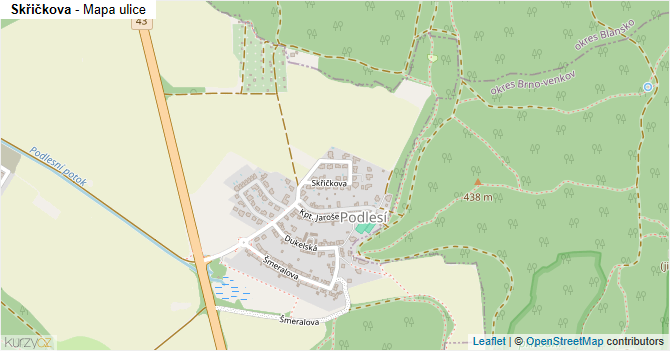 Skřičkova - mapa ulice