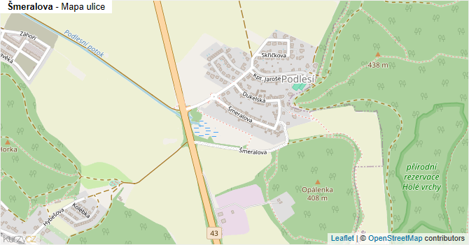 Šmeralova - mapa ulice