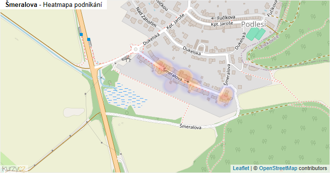 Šmeralova - mapa podnikání